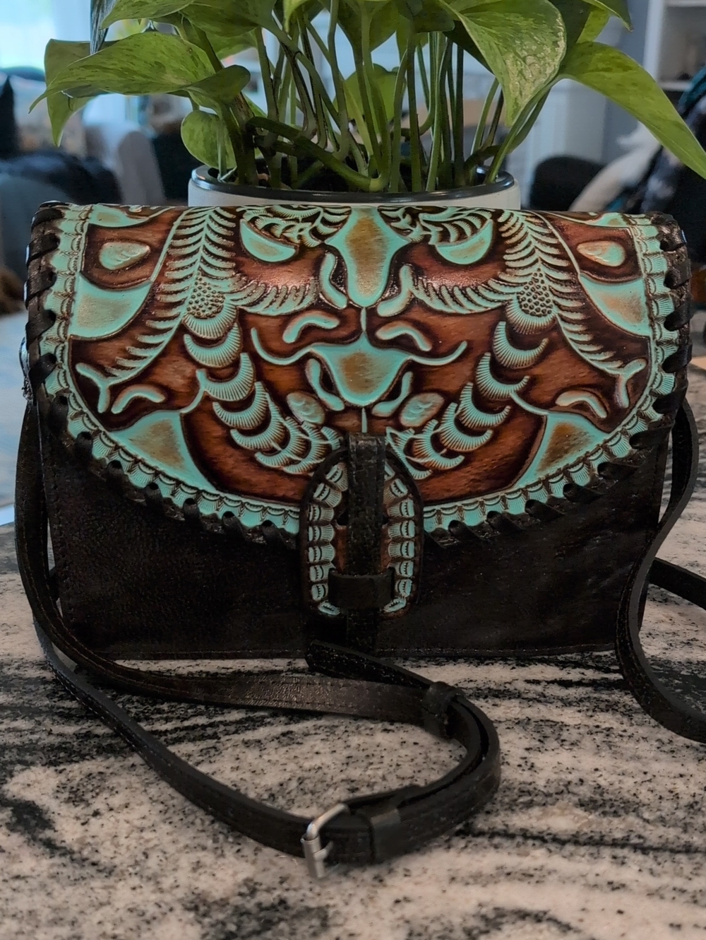 Patricia Nash Lanza Tooled Leather Crossbody